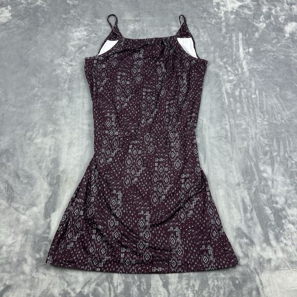 Woolrich Dress Womens Size XS Burgundy Tribal Print Sleeveless Cinch Waist - Picture 2 of 9
